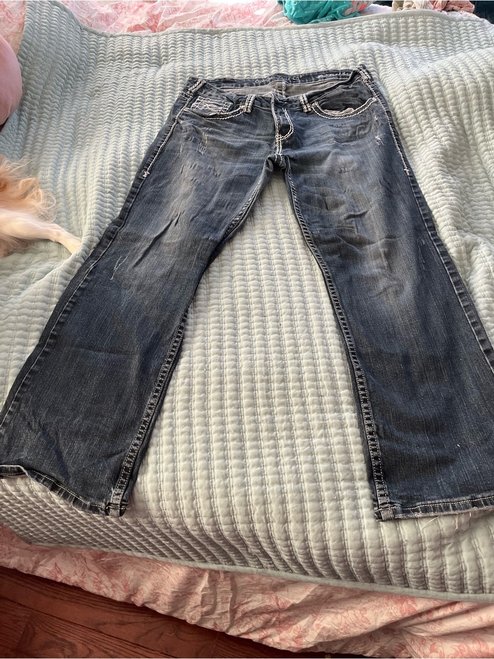 Cowgirl Tuff , used. Denim Jeans. Waist 36x 31 length